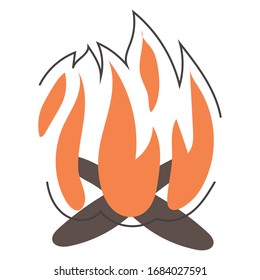campfire wood flame isolated icon vector illustration design