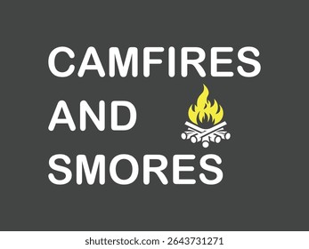 Campfires and smores bonfire nights tee vector