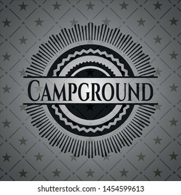 Campground dark emblem. Vector Illustration. Detailed.