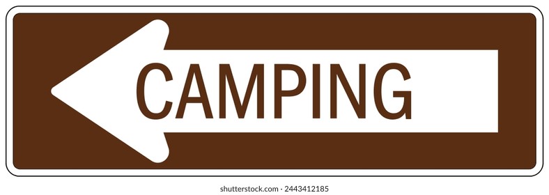 Señal de ruta de guía direccional del camping