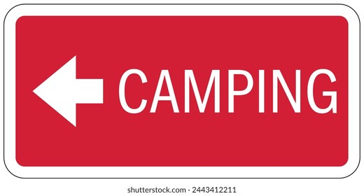 Señal de ruta de guía direccional del camping