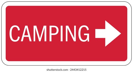 Señal de ruta de guía direccional del camping