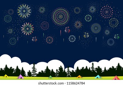 campground and fireworks