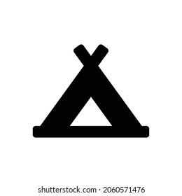 campground Icon. Flat style design isolated on white background. Vector illustration