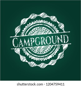 Campground on chalkboard
