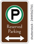 Campground parking sign for campers and overnight parking