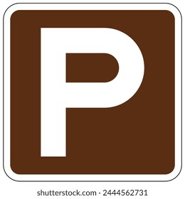 Campground parking sign for campers and overnight parking