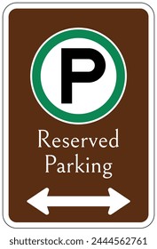 Campground parking sign for campers and overnight parking