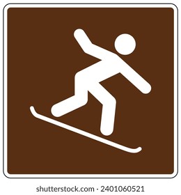 Campground sign of winter recreation