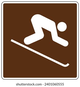 Campground sign of winter recreation