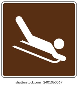 Campground sign of winter recreation