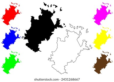 Ciudad de Campinas (República Federativa de Brasil, estado de Sao Paulo) mapa ilustración vectorial, dibujo a mano alzada Campinas mapa