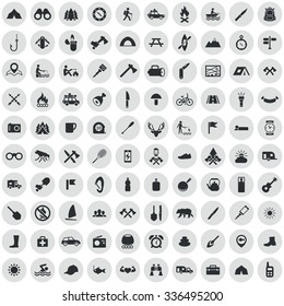 camping 100 icons universal set for web and mobile
