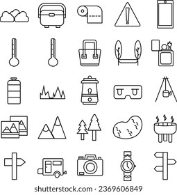 Camping 5 Icono en estilo de línea Perfecto para cualquier propósito y presentación o etc