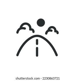Icono de línea de actividad de acampado imagen vectorial