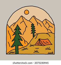 Camping adventure with beauty nature graphic illustration vector art t-shirt design