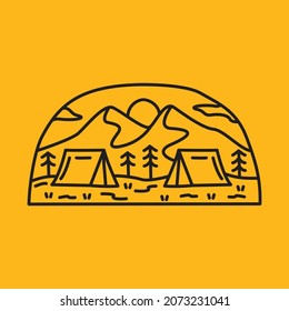 Camping adventure with beauty nature graphic illustration vector art t-shirt design