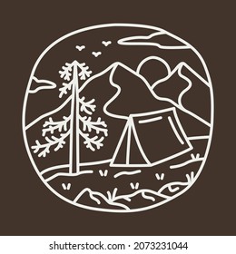 Camping adventure with beauty nature graphic illustration vector art t-shirt design
