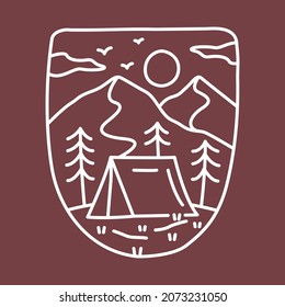 Camping adventure with beauty nature graphic illustration vector art t-shirt design