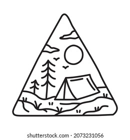 Camping adventure with beauty nature graphic illustration vector art t-shirt design