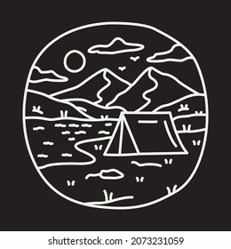 Camping adventure with beauty nature graphic illustration vector art t-shirt design