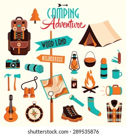 Camping adventure flat elements
A collection of camping elements in flat design