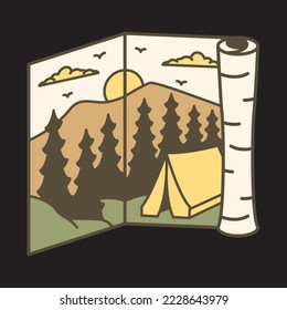 Camping and adventure graphic illustration vector art t-shirt design