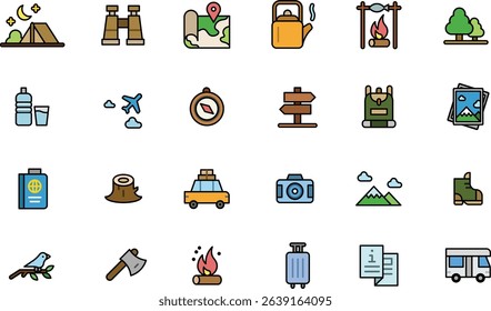 Camping and Adventure Icon Set