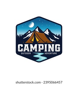 Camping- und Abenteuer-Illustrationslogo

