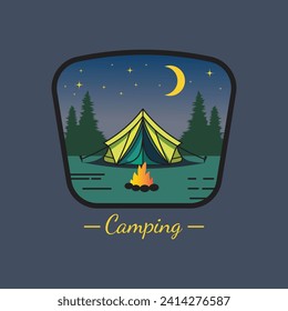 Camping- und Abenteuer-Illustrationslogo