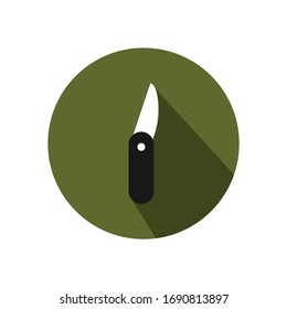 Icono plano de navío y navaja de aventura