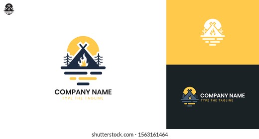 Camping or Adventure logo - All elements on this template are editable with vector software.