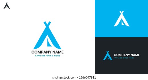 Camping or Adventure logo - All elements on this template are editable with vector software.