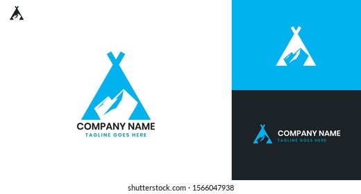 Camping or Adventure logo - All elements on this template are editable with vector software.