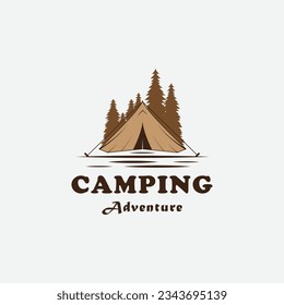 Camping adventure logo design vector