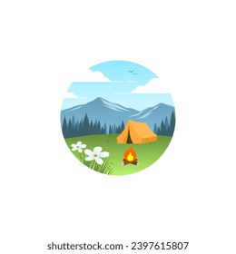 camping and adventure logo design. Vector illustration of camping and adventure. modern logo design vector icon template