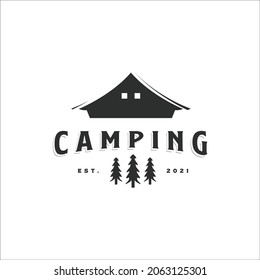 camping adventure logo vintage vector illustration template icon design. outdoors symbol for travel company