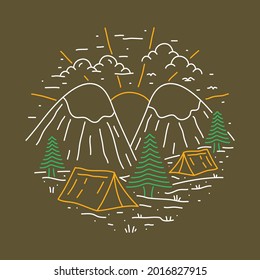 Camping adventure nature graphic illustration vector art t-shirt design