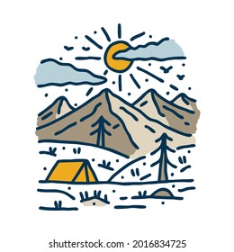 Camping adventure and nature graphic illustration vector art t-shirt design