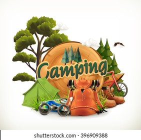 Camping. Adventure Time, Vector Illustration