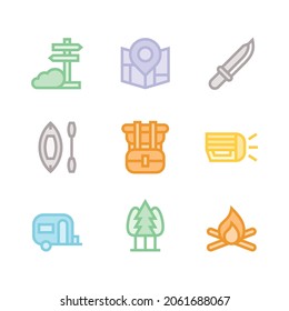 camping and adventure vector icons