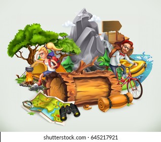 Camping and adventure, vector illustration