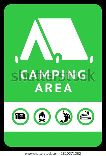 Camping allowed sign, modern label, ready to print,\
vector illustration\
10eps