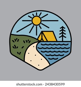 Camping alone graphic illustration vector art t-shirt design