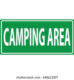 Camping area road sign