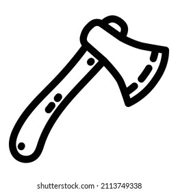 Camping Axe Flat Icon Isolated On White Background