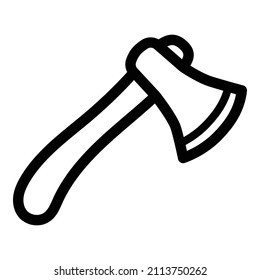 Camping Axe Flat Icon Isolated On White Background