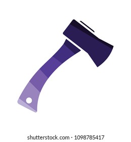 Camping axe  icon. Flat color design. Vector illustration.