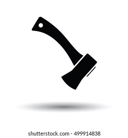 Camping axe  icon. White background with shadow design. Vector illustration.