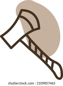 Camping ax, Illustration, Vektorgrafik auf weißem Hintergrund.
